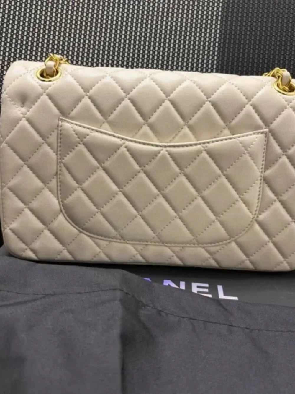 Chanel Classic Flap Quilted White Leather Gold Tone Chain Shoulder Bag - Picture 11 of 11